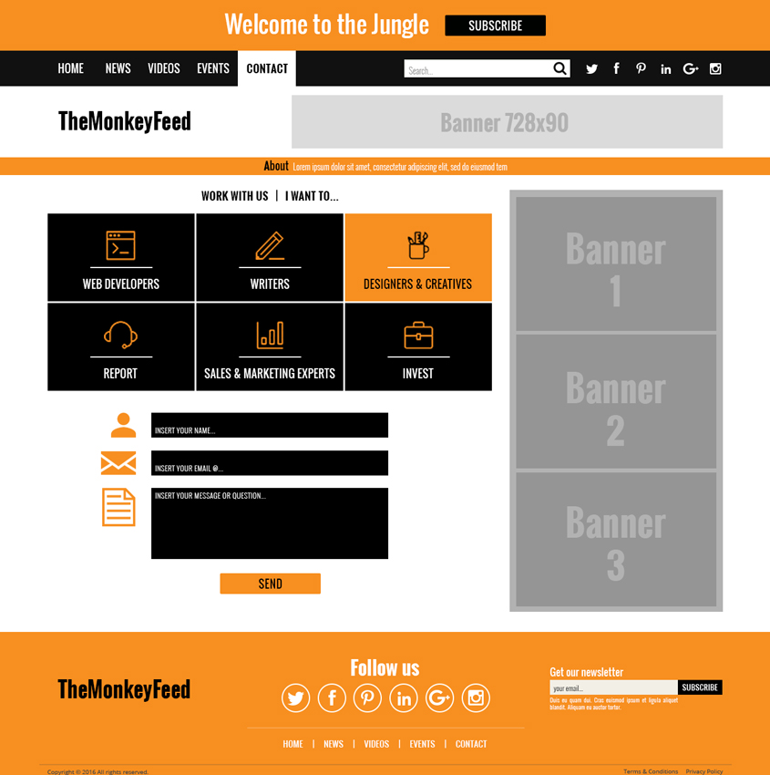 Diseño Web por lionx para TheMonkeyFeed | Diseño #10605799