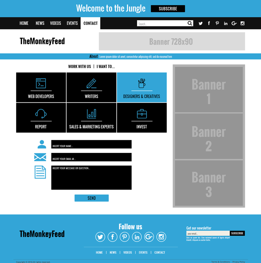 Web Design by lionx for TheMonkeyFeed | Design #10605805