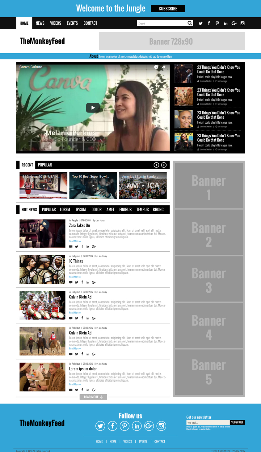 Diseño Web por lionx para TheMonkeyFeed | Diseño #10605806