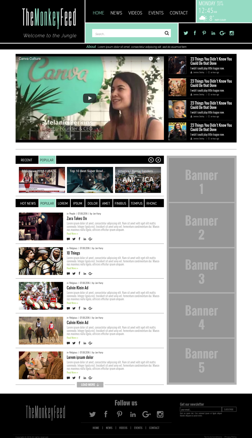 Diseño Web por lionx para TheMonkeyFeed | Diseño #10622756