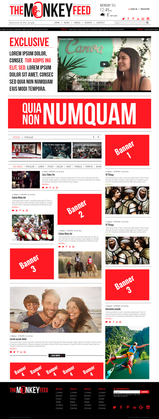 Web Design by lionx for TheMonkeyFeed | Design #10674315