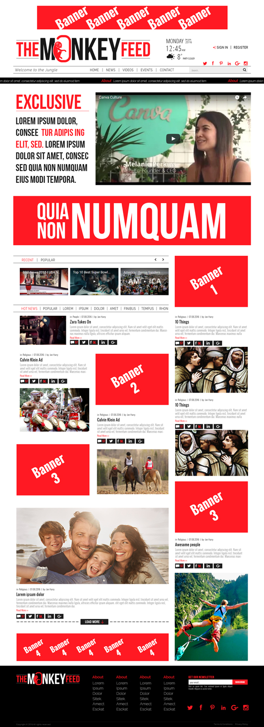 Web Design par lionx pour TheMonkeyFeed | Design #10685771