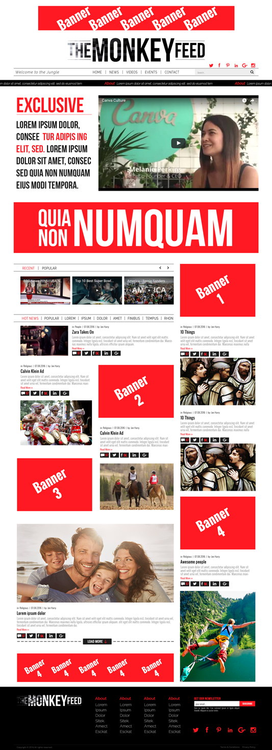 Web-Design von lionx für TheMonkeyFeed | Design #10768680