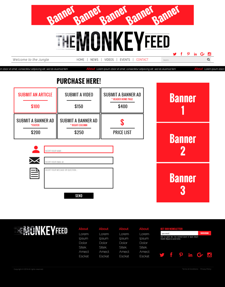 Web-Design von lionx für TheMonkeyFeed | Design #10804519