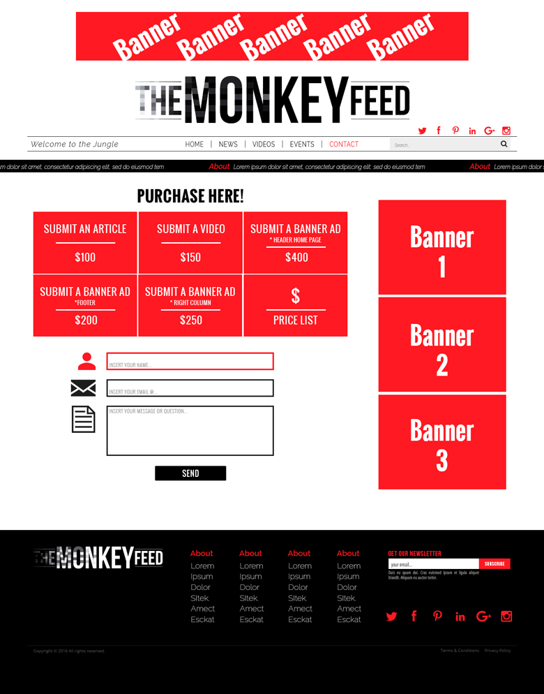 Web-Design von lionx für TheMonkeyFeed | Design #10804520