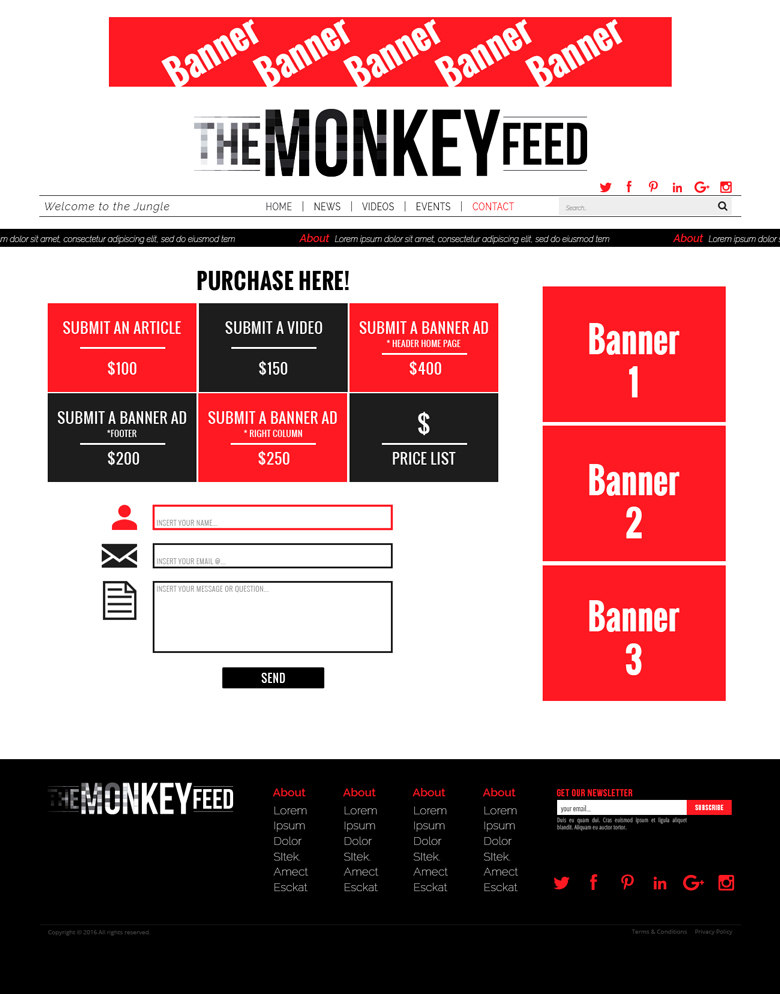 Web-Design von lionx für TheMonkeyFeed | Design #10804521