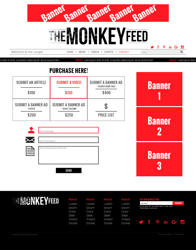 Web Design by lionx for TheMonkeyFeed | Design #10808201