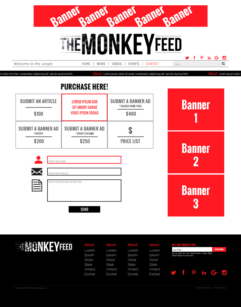 Web-Design von lionx für TheMonkeyFeed | Design #10808202