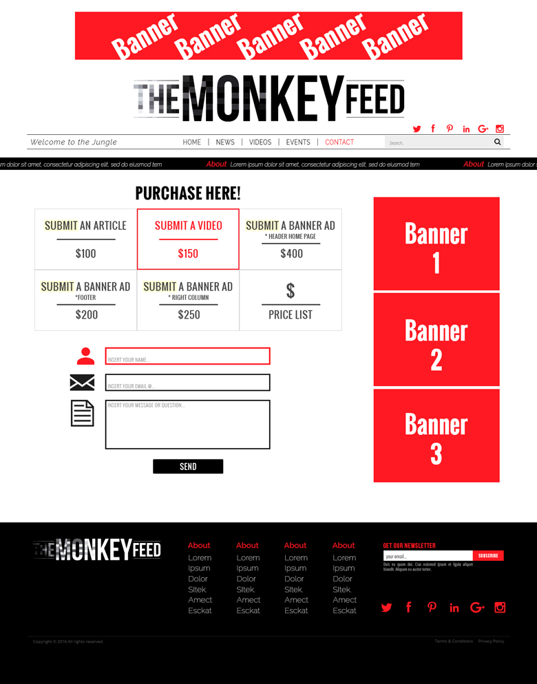 Diseño Web por lionx para TheMonkeyFeed | Diseño #10822445
