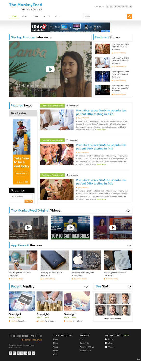 Web Design par pb pour TheMonkeyFeed | Design #10612541