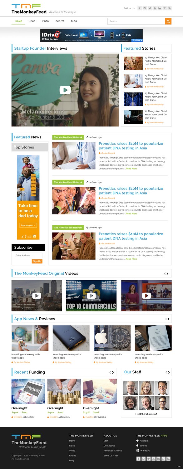 Web-Design von pb für TheMonkeyFeed | Design #10629695