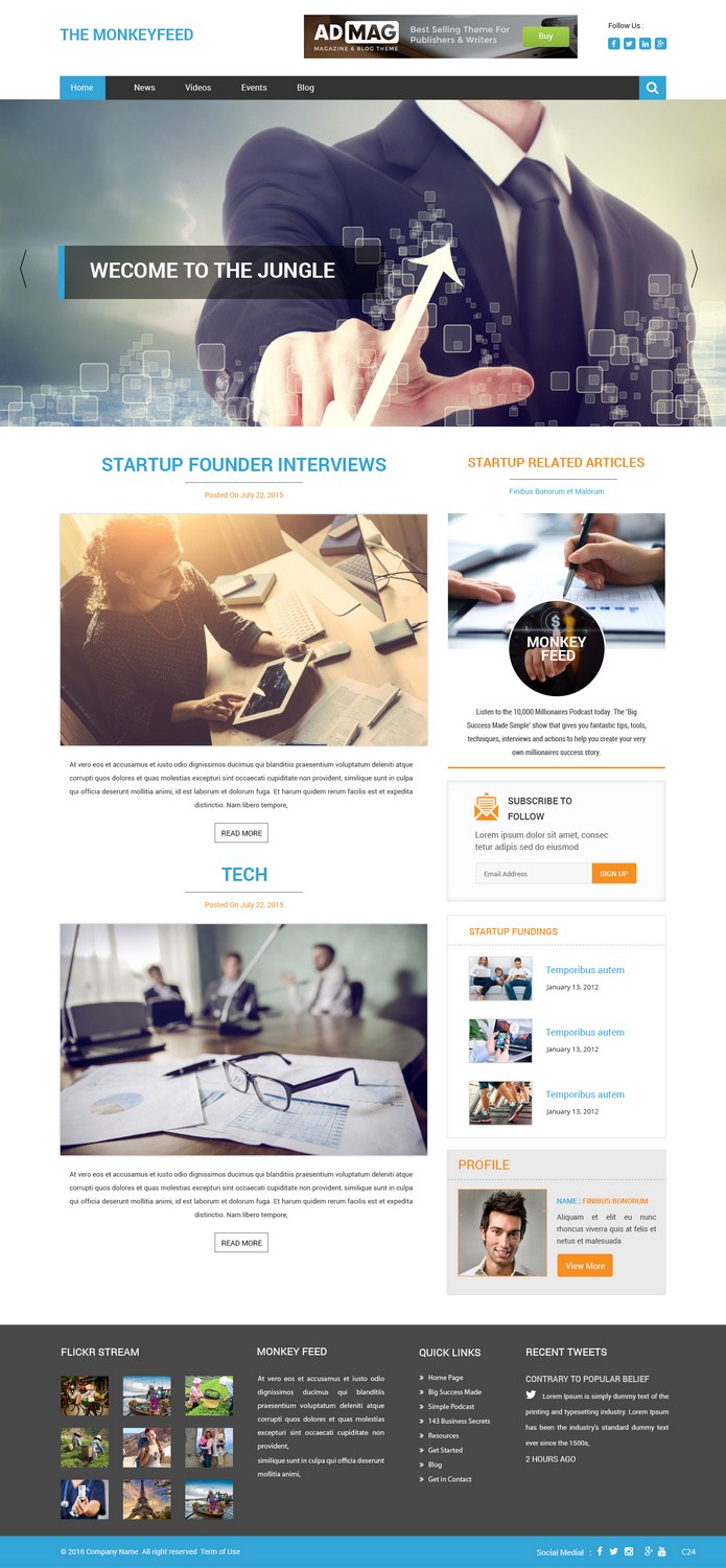 Web-Design von pb für TheMonkeyFeed | Design #10629698