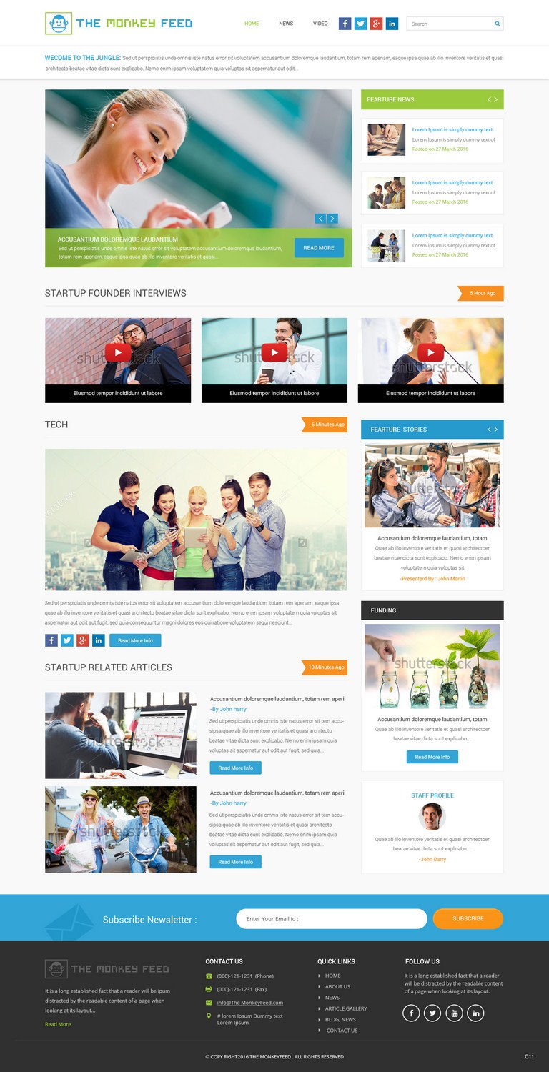 Web Design by pb for TheMonkeyFeed | Design #10629720