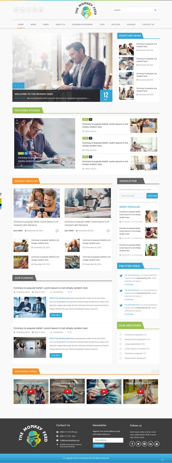 Web Design by pb for TheMonkeyFeed | Design #10629721