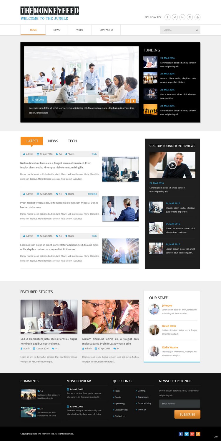 Web-Design von pb für TheMonkeyFeed | Design #10642055
