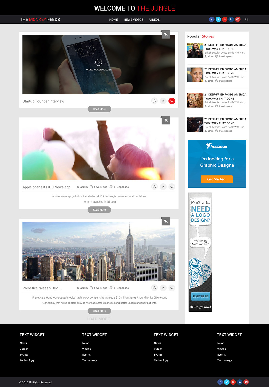 Web Design by zxsolutions for TheMonkeyFeed | Design #10643946