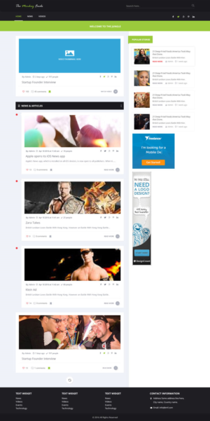 Web Design par nzdesigners pour TheMonkeyFeed | Design #10643976