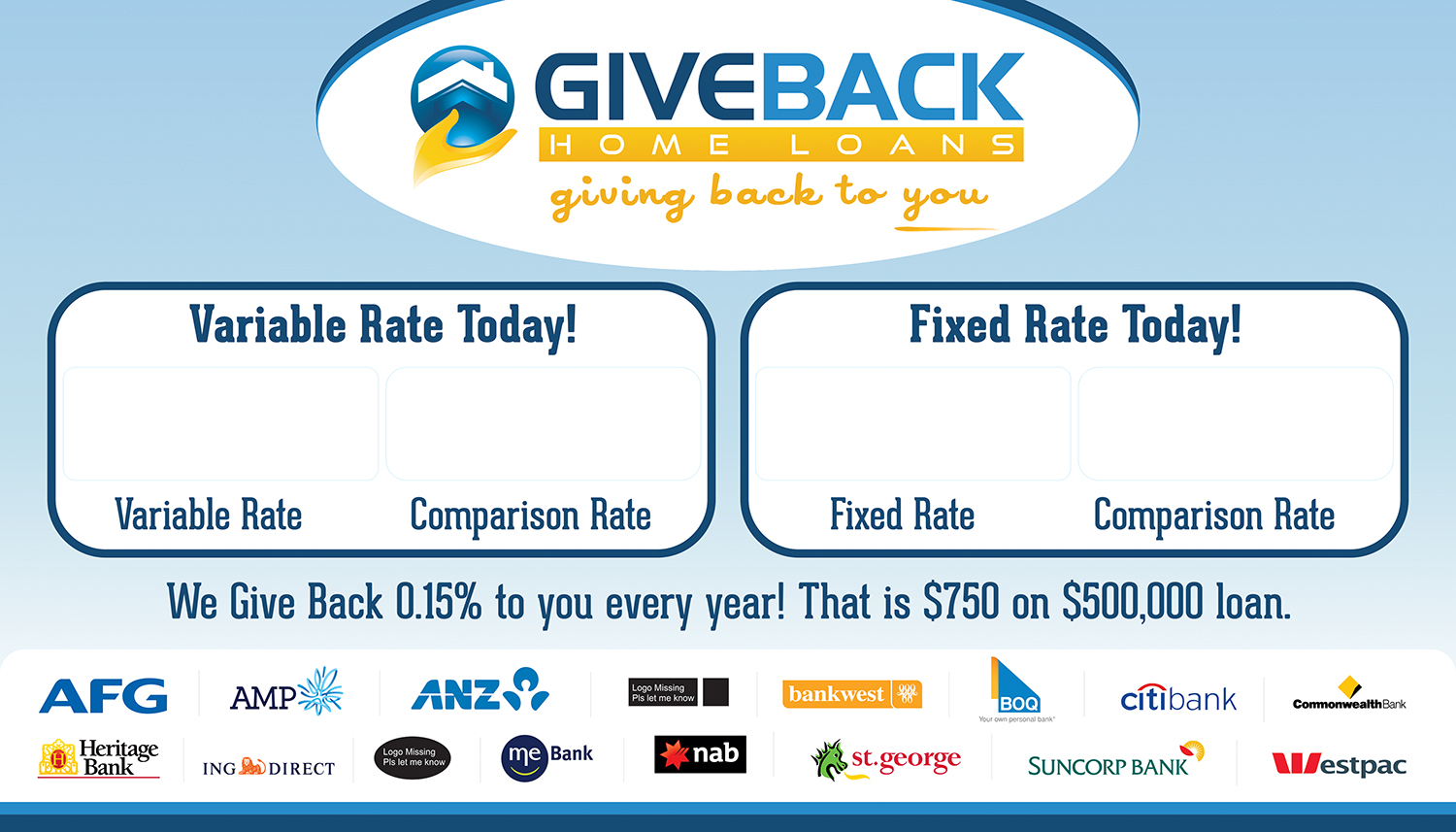 Signage Design by Bins for Give Back Home Loans | Design #10652743