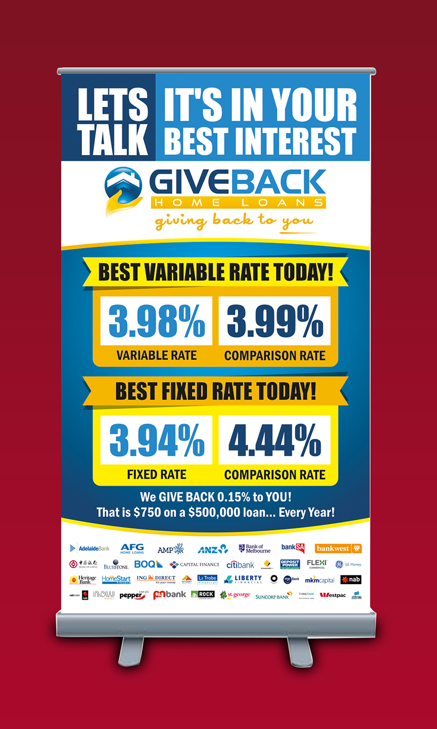 Design de Panneau par ALSADESIGN pour Give Back Home Loans | Design #10617655