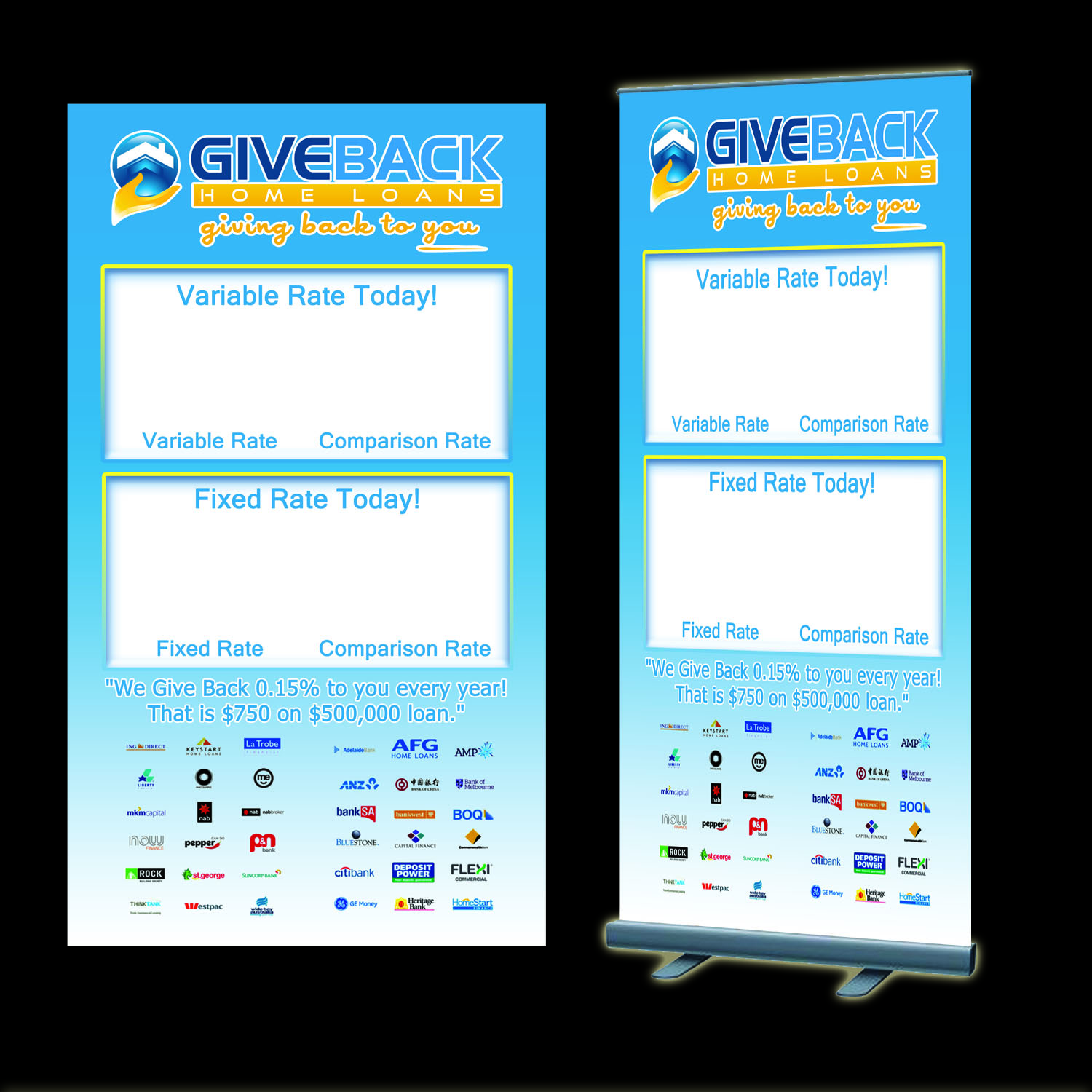 Design de Panneau par Louie Fuentes | Manobo Graphic Design Services pour Give Back Home Loans | Design #10649604