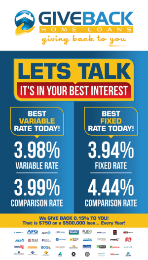 resdesign signage banners for mortgage broking firm rates | Signage Design by creative.SB