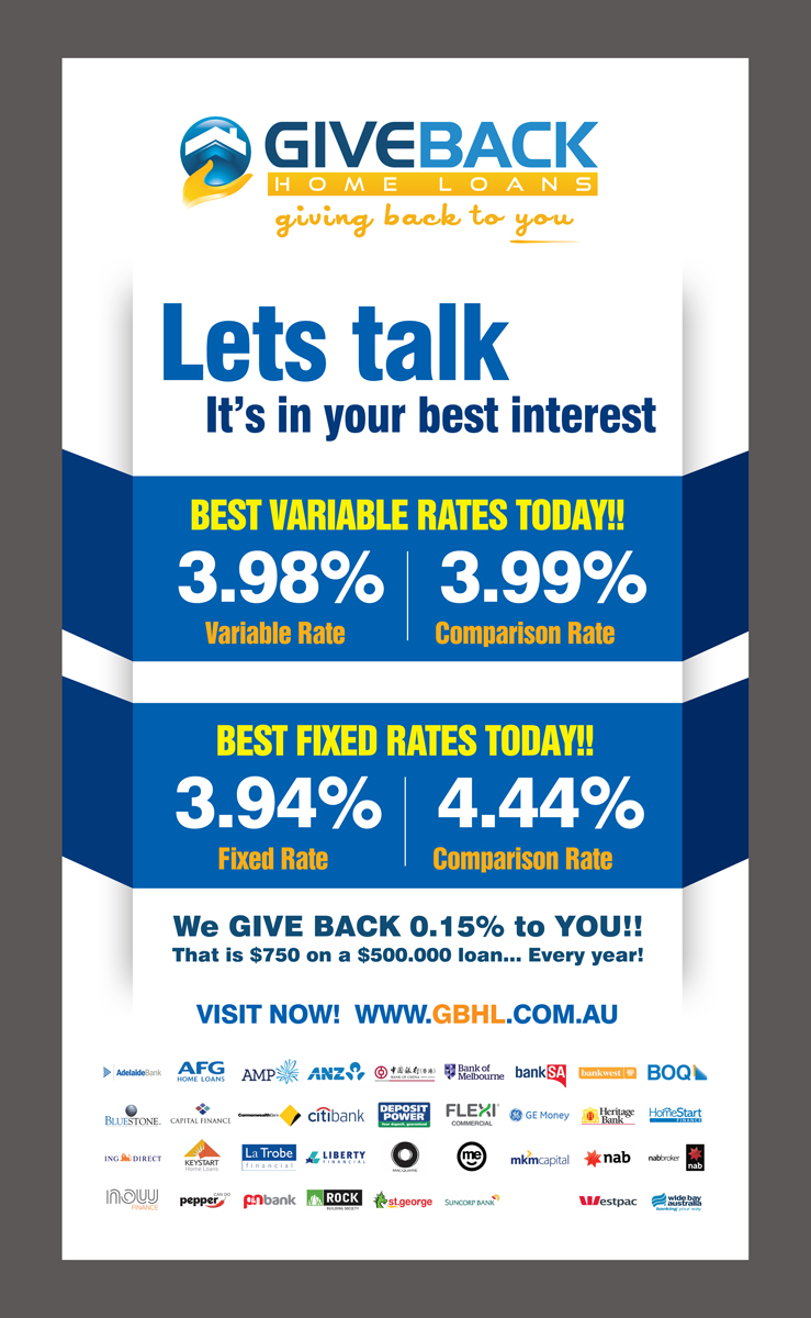 Signage Design by rkailas for Give Back Home Loans | Design #10637920