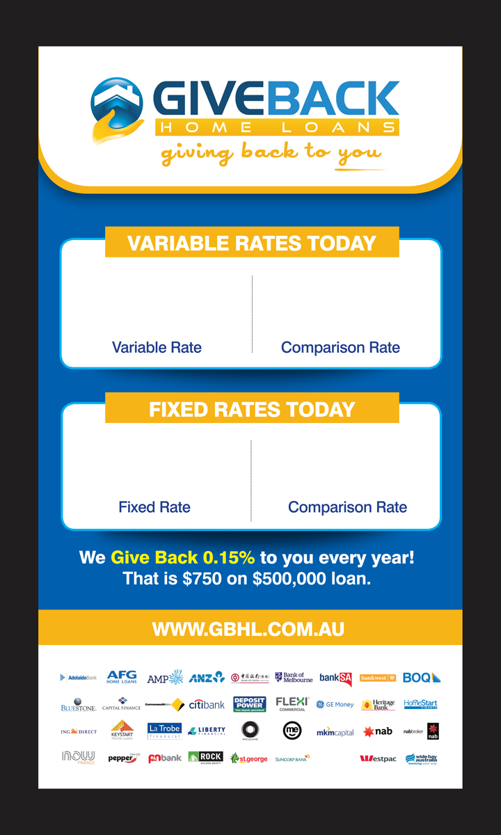 Diseño de Señalética por rkailas para Give Back Home Loans | Diseño #10669690