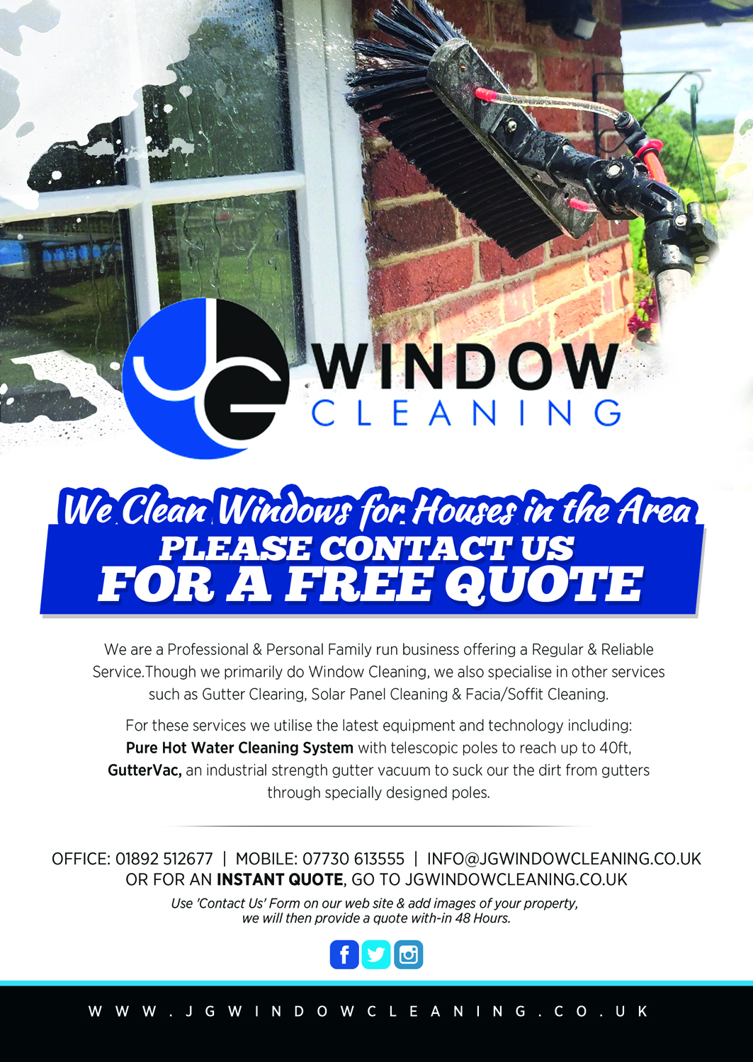 Flyer Design by Brian Ellis for JG Window Cleaning  | Design #10652022