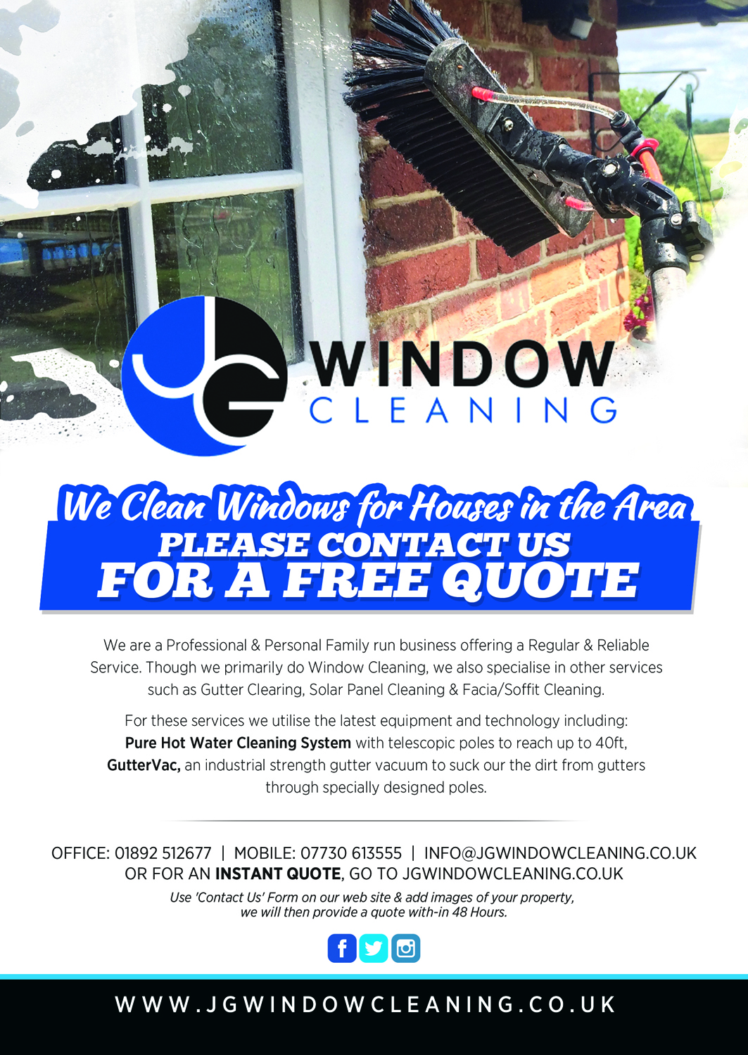 Flyer-Design von Brian Ellis für JG Window Cleaning  | Design #10656489