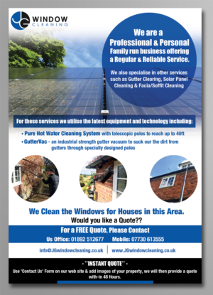 Flyer Design by SY for JG Window Cleaning  | Design: #10659816