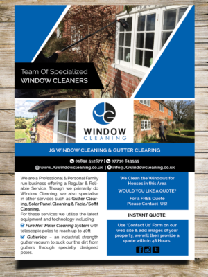 Flyer Design by Masha K for JG Window Cleaning  | Design: #10651223