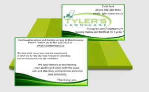 Business Card Design by designerone for Tyler's Lawn Care | Design: #10612810