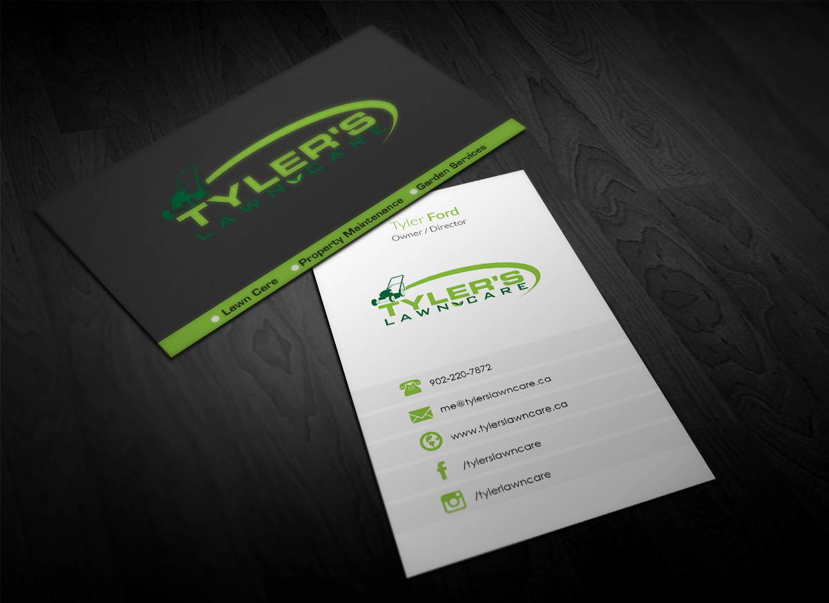 Business Card Design by Pointless Pixels India for Tyler's Lawn Care | Design #10608475