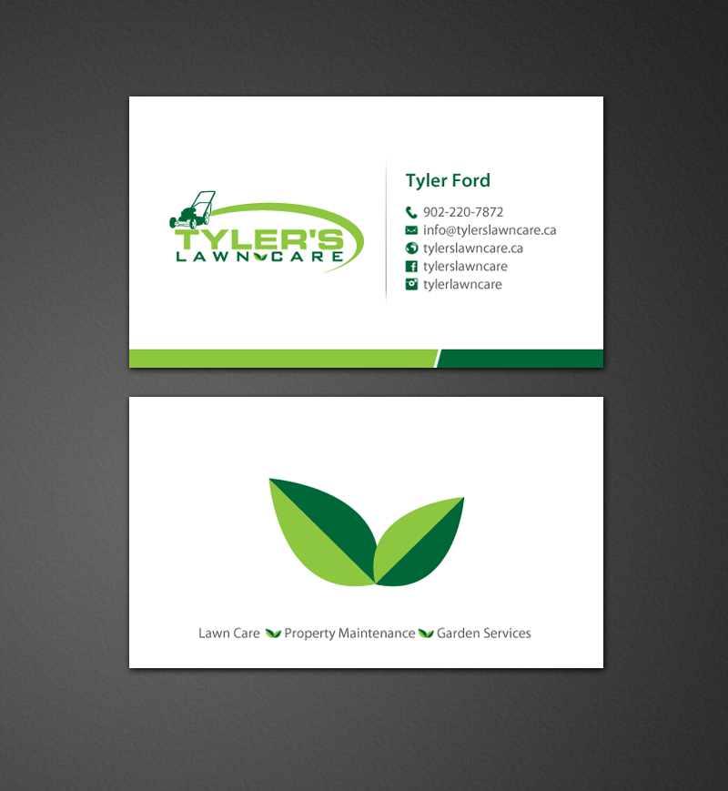 modern bold lawn care business card design for tylers lawn care lawn care business card