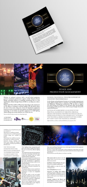 Brochure Design by senja for Alex Ralls Stage and Production Management | Design: #10643317