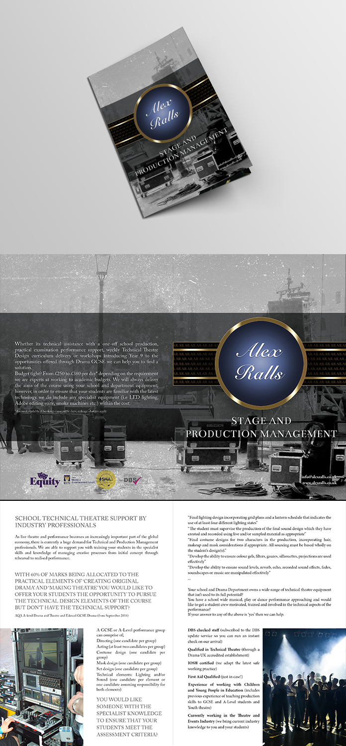 Brochure Design by senja for Alex Ralls Stage and Production Management | Design #10657745