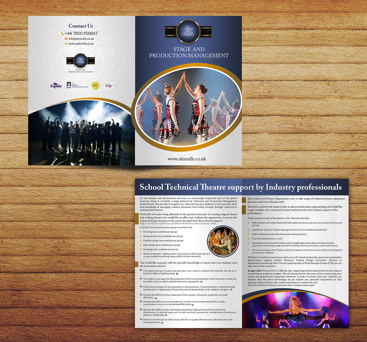 Broschüren-Design von aspiremedia für Alex Ralls Stage and Production Management | Design #10625094