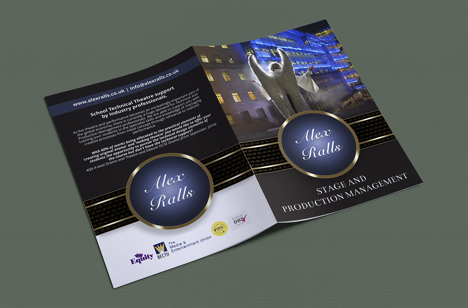 Brochure Design by barinix for Alex Ralls Stage and Production Management | Design #10663222