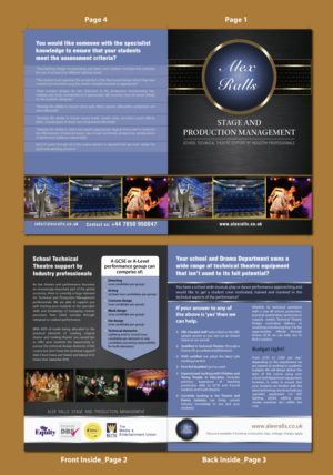 Brochure Design by meet007 for Alex Ralls Stage and Production Management | Design: #10653258