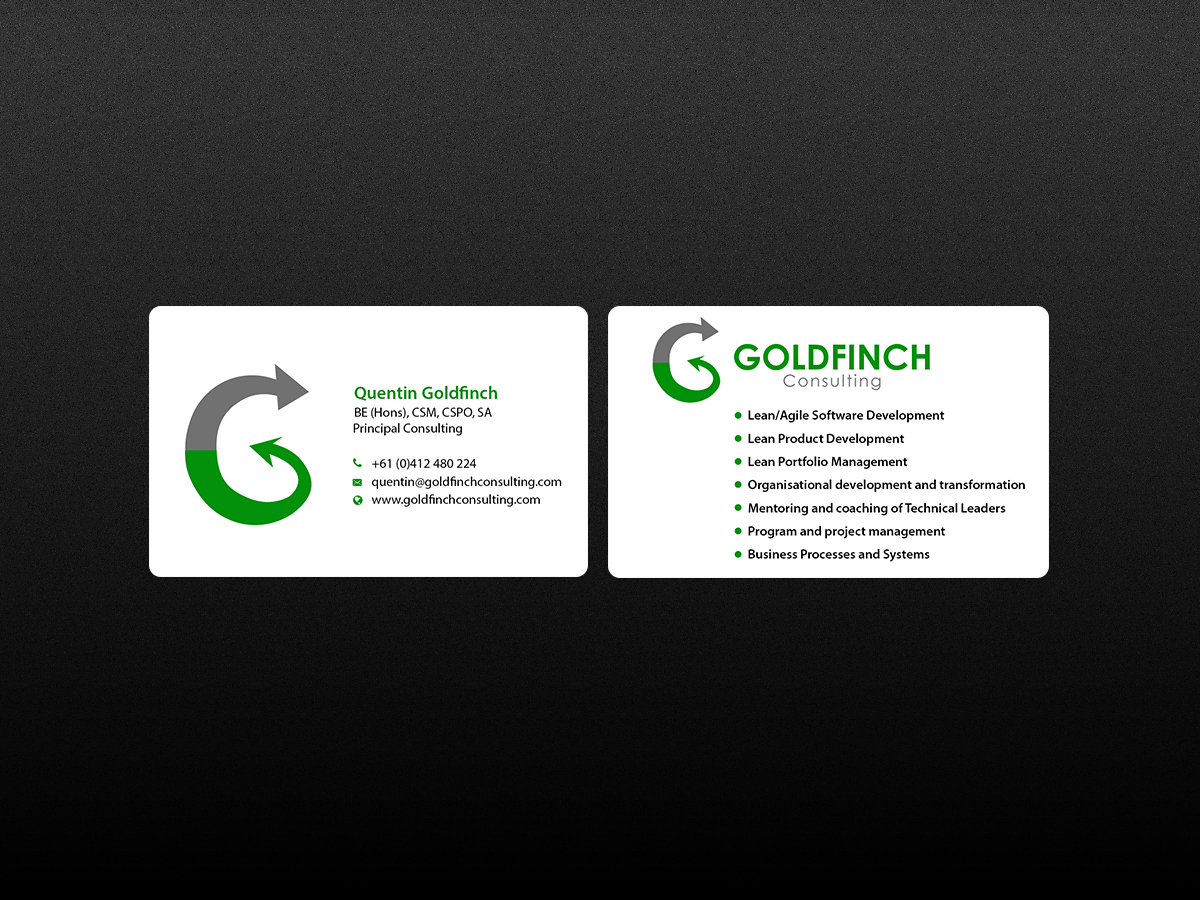 Business Card Design by Creations Box 2015 for Goldfinch Consulting Pty Ltd | Design #10632098