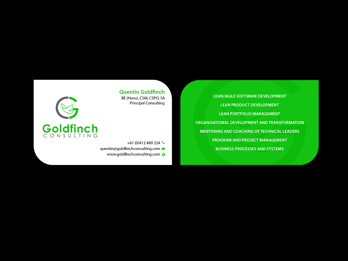 Business Card Design by Creations Box 2015 for Goldfinch Consulting Pty Ltd | Design #10632099