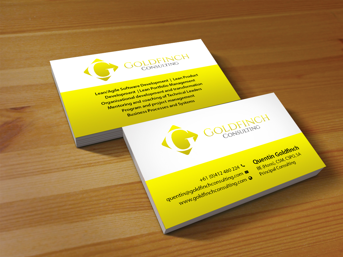 Business Card Design by Creations Box 2015 for Goldfinch Consulting Pty Ltd | Design #10632102