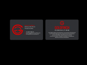 Business Card Design by Creations Box 2015 for Goldfinch Consulting Pty Ltd | Design: #10632116