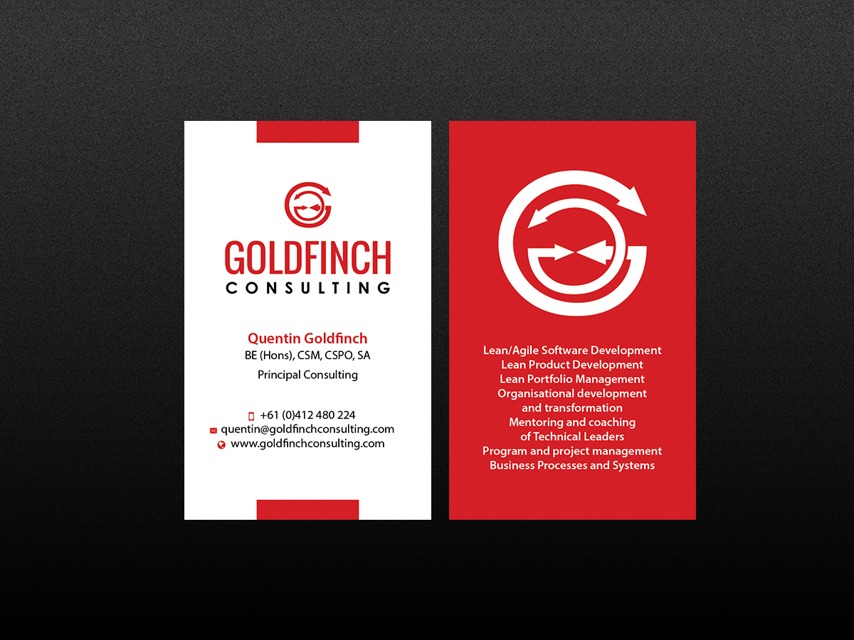 Business Card Design by Creations Box 2015 for Goldfinch Consulting Pty Ltd | Design #10632126