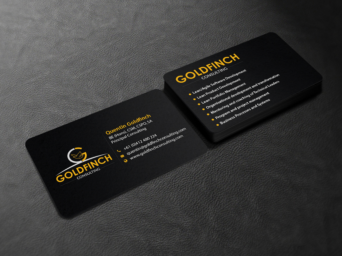 Business Card Design by Creations Box 2015 for Goldfinch Consulting Pty Ltd | Design #10654700