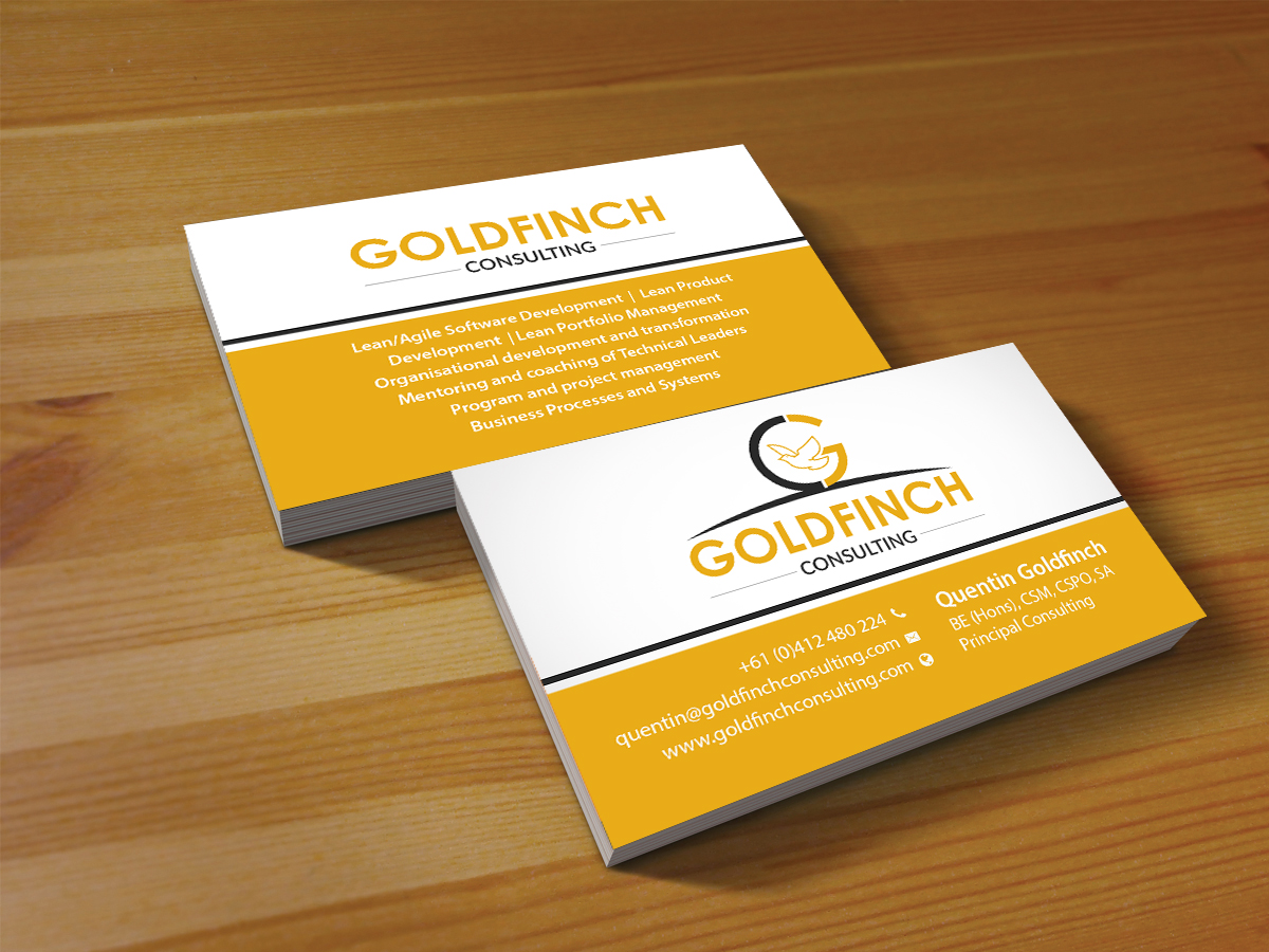 Business Card Design by Creations Box 2015 for Goldfinch Consulting Pty Ltd | Design #10654705
