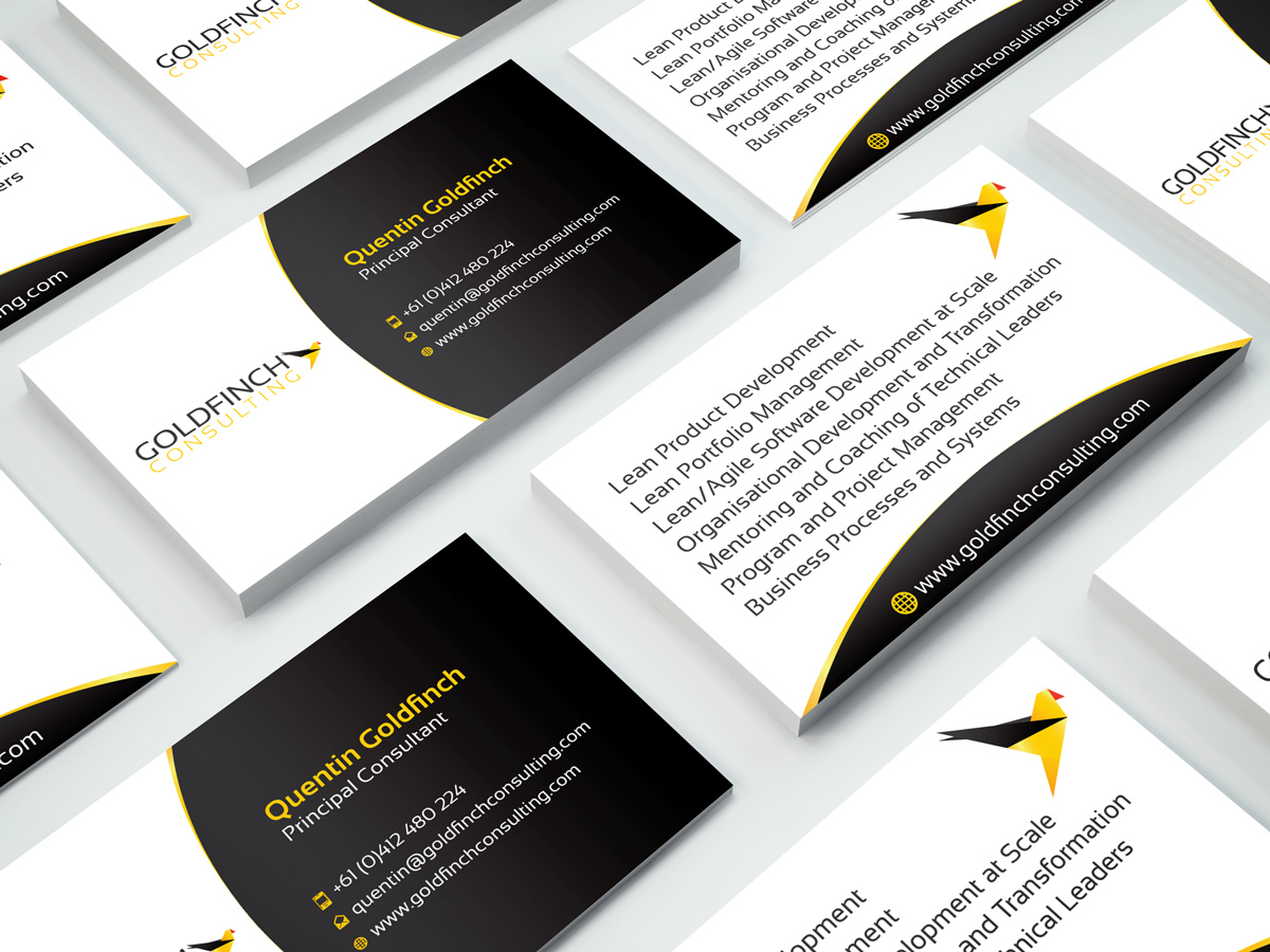 Business Card Design by graphicdesignrobots for Goldfinch Consulting Pty Ltd | Design #10663274