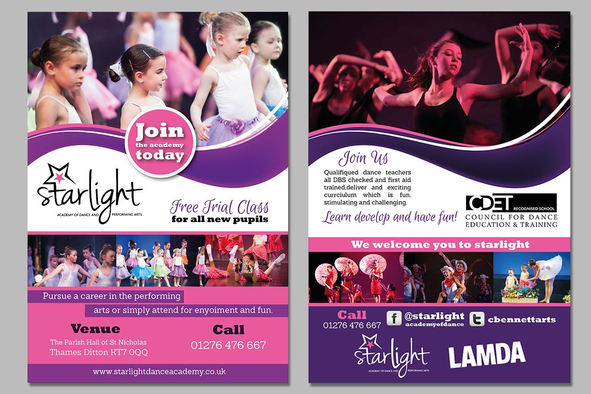 Diseño de Flyer por karixen para Starlight Dance Academy | Diseño #10682624
