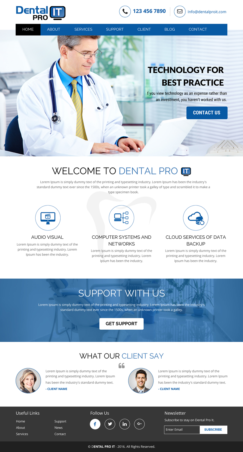 Web Design by rightway for DentalPro IT Inc. | Design #10666331