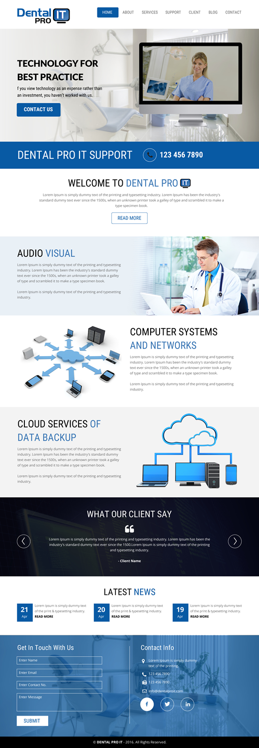 Web Design by rightway for DentalPro IT Inc. | Design #10666344